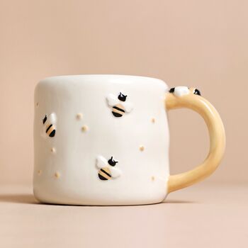 Irregular Ceramic Bee Mug, 2 of 4