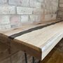 Oak Resin River Console Table With Hairpin Legs, thumbnail 8 of 12
