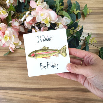 Personalised Fishing Ceramic Coaster, 3 of 5