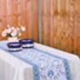 Janak Blue Floral Table Runner, thumbnail 3 of 3