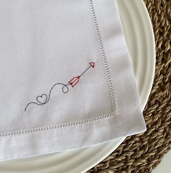 Personalised Linen Or Cotton Love Napkin, 3 of 11