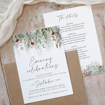 Whimsical Noel Wedding Evening Invitation, 2 of 4