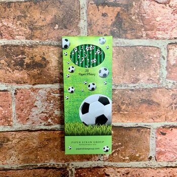 Football Paper Straws Box Of 38 100% Biodegradable, 2 of 7