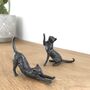 Miniature Bronze Sitting Cat Sculpture 8th Anniversary, thumbnail 9 of 12