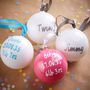 Twin Personalised Christmas Baubles, thumbnail 4 of 8
