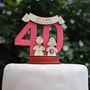 Personalised 40th Anniversary Cake Topper, thumbnail 2 of 7