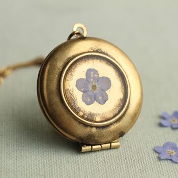 Forget Me Not Locket Necklace, 3 of 9