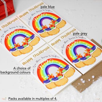 Rainbow Family Name Christmas Card Pack Of Eight, 8 of 11