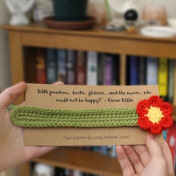 Crocheted Flower Bookmark Letterbox Gift, 2 of 7