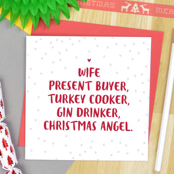 Wife Christmas Card By Pink And Turquoise | notonthehighstreet.com