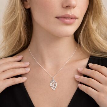 Personalised Sterling Silver Cut Out Oak Leaf Pendant Necklace, 2 of 9
