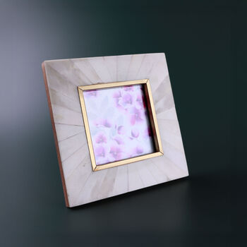 G Decor Profondo Crema Handcrafted Horn Bone And Brass Photo Frame, 3 of 4