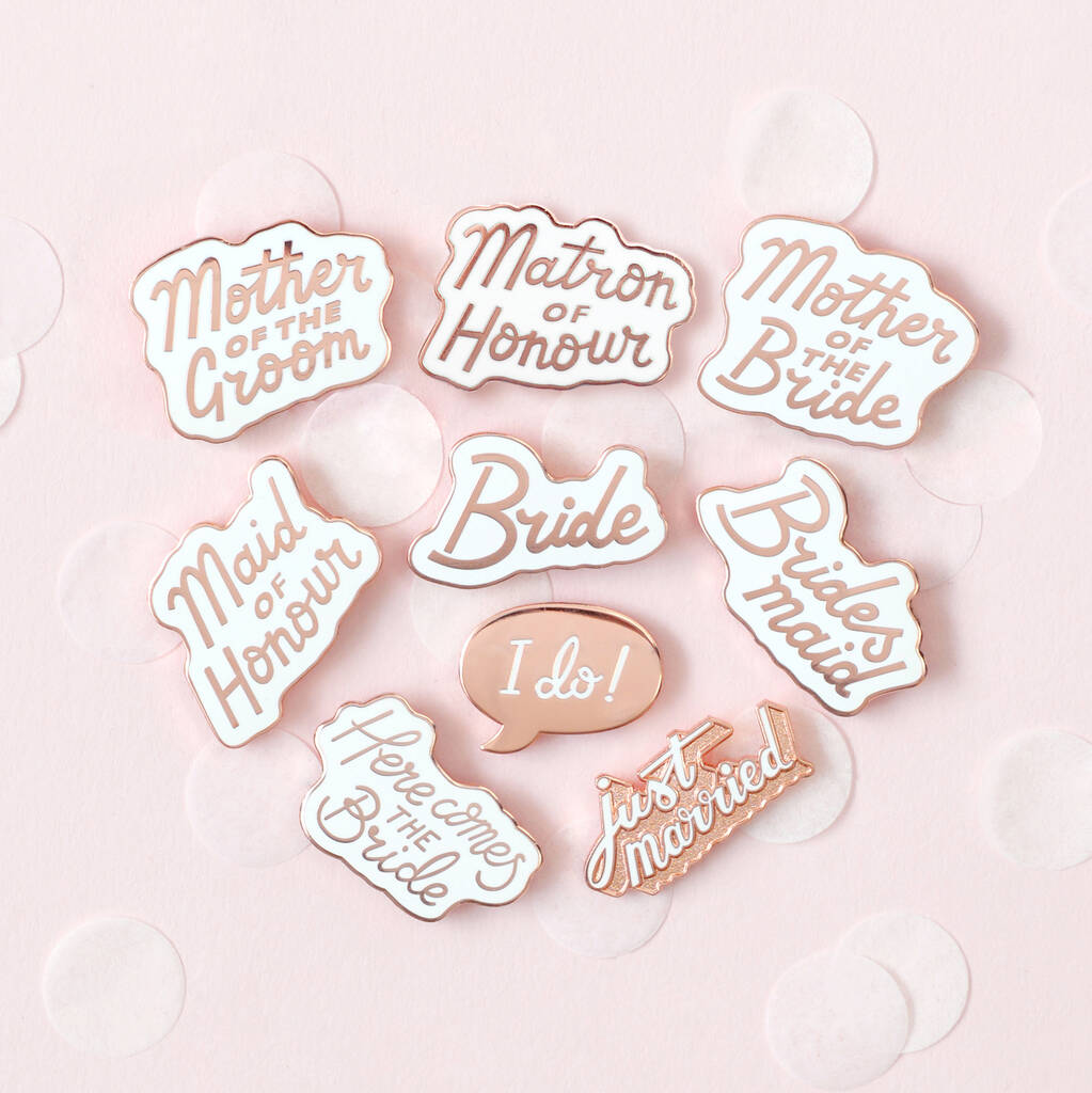 'bridesmaid' enamel pin by alphabet bags | notonthehighstreet.com