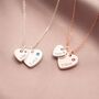 Couples Birthstone Heart Personalised Name Necklace, thumbnail 1 of 3