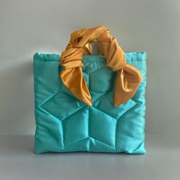 Turquoise Silk Satin Handbag, 3 of 3