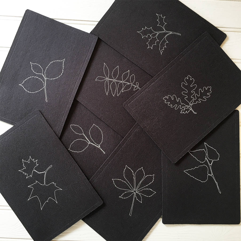 wool felt leaf table mats by goldborough