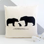 Silhouette Bear Family, Personalised Cushion Cover, thumbnail 2 of 3