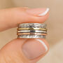 Personalised Sterling Silver Floral Trio Spinner Ring, thumbnail 2 of 11
