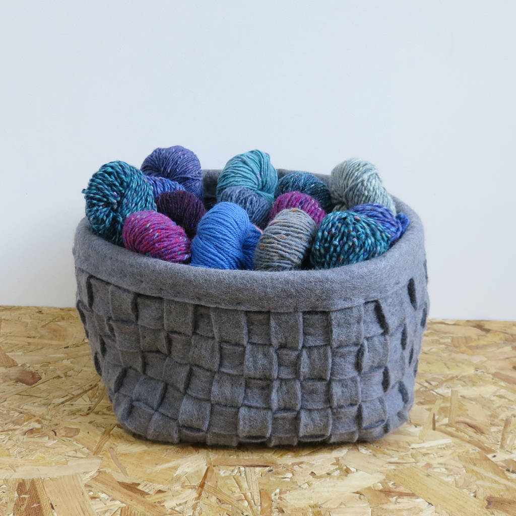 fairtrade handmade eco felt woven storage basket by aura ...