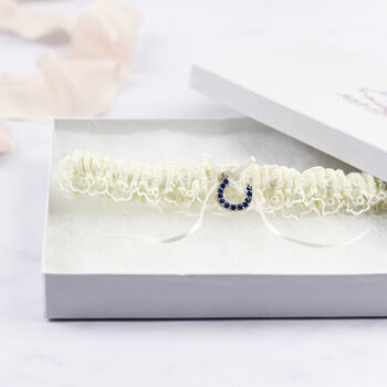 Something Blue Lucky Charm Embroidered Garter, 6 of 9