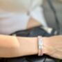 Personalised Pink Memorial Bracelet: Engraved Ashes Keepsake Urn Pendant For Remembrance, thumbnail 4 of 11