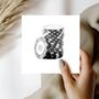 Casino Chips – Hand Drawn Gaming Greeting Card Illustration, thumbnail 1 of 6
