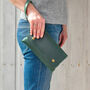 Green Leather Clutch Bag, thumbnail 4 of 6