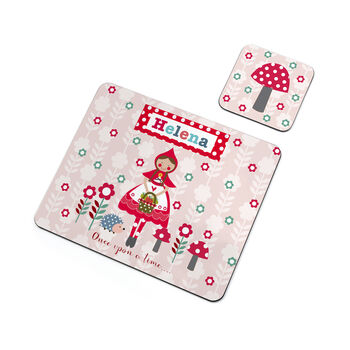 Personalised Kids Little Red Riding Hood Placemat Set, 4 of 4
