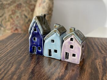 Pick Three Colorful Handcrafted Mini Ceramic Houses, 5 of 11