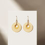 Yellow And White Stripey Circular Earrings, thumbnail 1 of 6