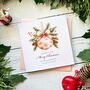 Personalised Christmas Card, Pink And Gold Bauble, thumbnail 3 of 8