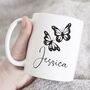 Butterfly Personalised Name Mug, thumbnail 1 of 2