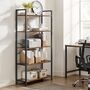 Five Tier Bookcase Storage Unit Industrial Steel Frame, thumbnail 2 of 12