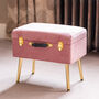 Pink Velvet Storage Stool With Gold Legs, thumbnail 1 of 6