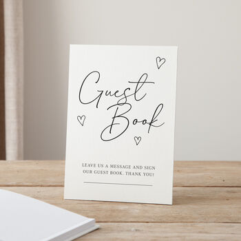 Scattered Hearts Personalised Names Wedding Guest Book, 3 of 3