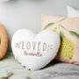 Personalised Floral Heart Name Cushion, thumbnail 1 of 3