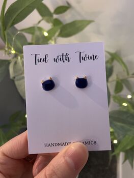 Ceramic Cat Stud Earrings, 4 of 9