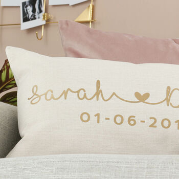 Personalised Couples Name Heart Cushion, 5 of 5