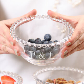 Personalised Initial Beaded Glass Bowl, 3 of 7