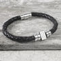 Men's Personalised Message Leather Bracelet, thumbnail 8 of 11