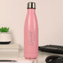 Personalised Name And Message Pink Metal Insulated Drinks Bottle, thumbnail 3 of 5