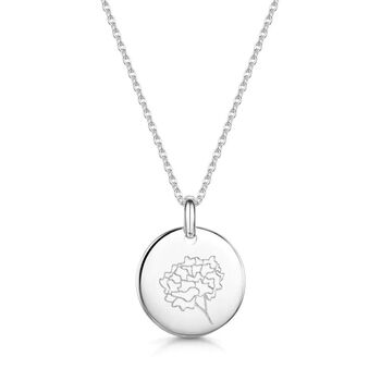 Personalised Birth Flower Necklace Sterling Silver, 9 of 10
