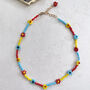 Colourful Rainbow Flower Seed Bead Necklace, thumbnail 1 of 6