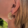 Mandala Flower Silver Hoop Earrings, thumbnail 3 of 5