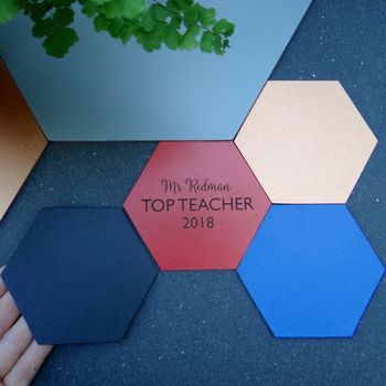 Teacher's Gift Personalised Leather Coaster, 4 of 6