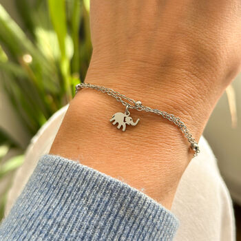 14th Anniversary Gift For Wife, 18k Gold Elephant Bracelet, 9 of 9