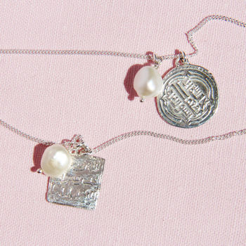 Talisman Coin And Baroque Pearl Necklace, 5 of 8