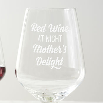Personalised 'Red Wine At Night' Wine Glass, 4 of 5