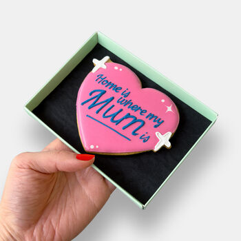 Home Is Where My Mum Is Love Heart Iced Biscuit Mother's Day Letterbox Gift, 3 of 11