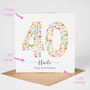 Floral Fun Personalised 40th Birthday Card, thumbnail 2 of 6